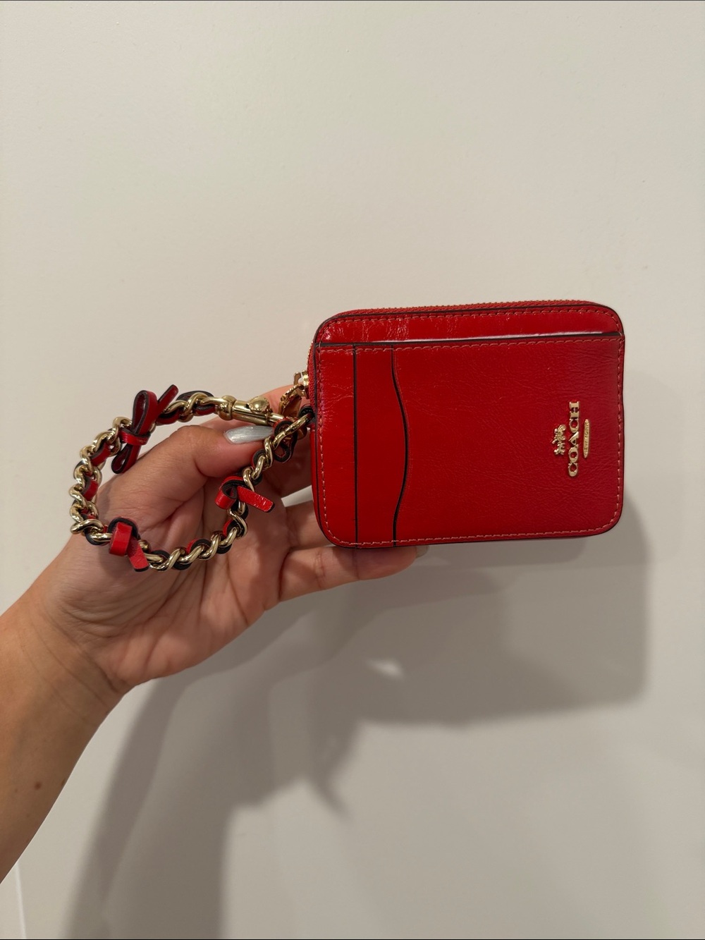 🎀COACH~Zip Card Case With Bows